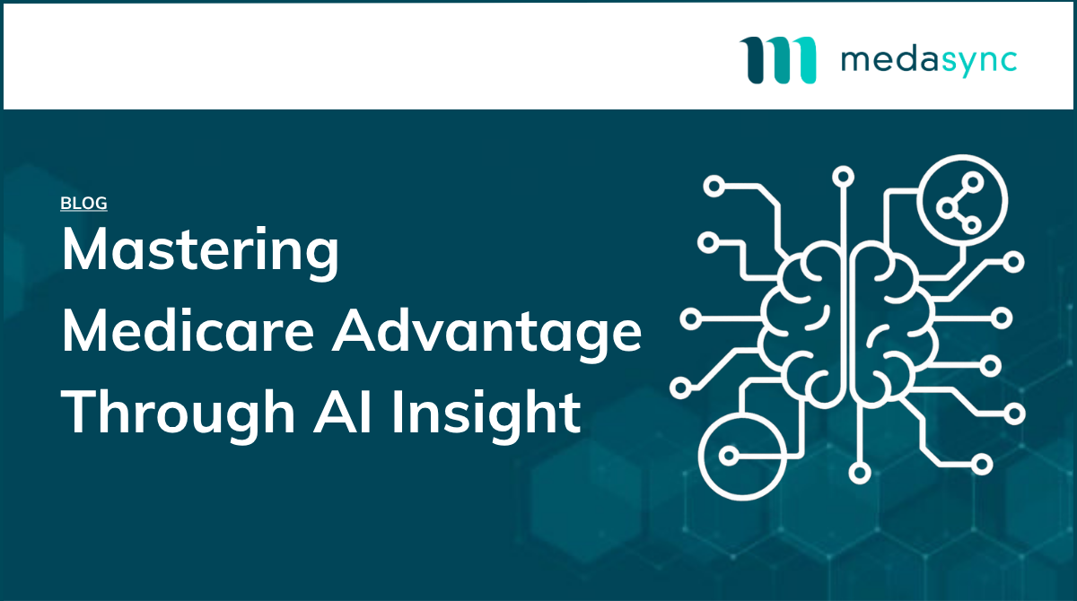 White outline illustration of an abstract AI network with connected nodes and data waves, symbolizing AI-powered reimbursement intelligence for Medicare Advantage.