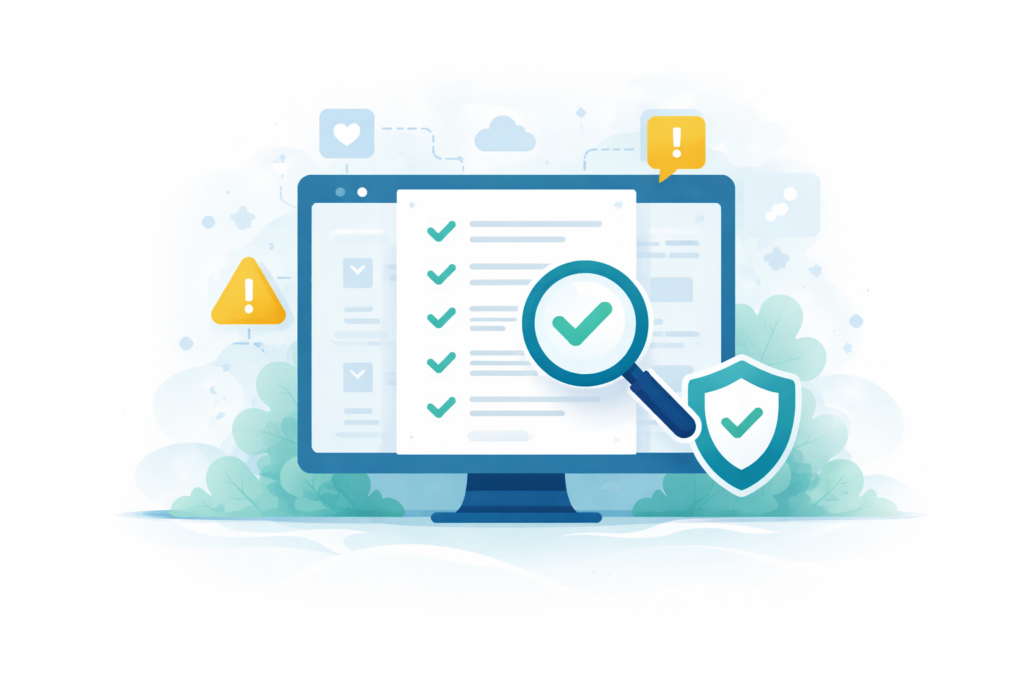 MA-Sync Rulebook Illustration of payer aware software reviewing Medicare Advantage documentation and plan requirements on a digital screen.